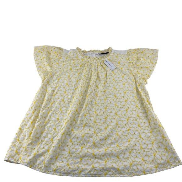 Lane Bryant Yellow Embroidered Top Size 18/20 - Picture 1 of 6